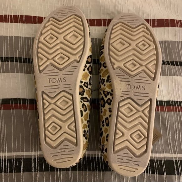 NEW TOMS Classic Alpargata Gold Glitter Cheetah - Picture 4 of 5